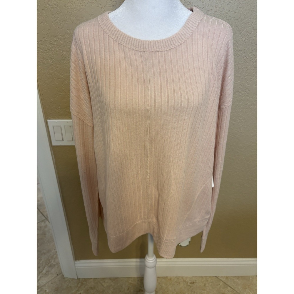 Lucky Brand Women's Cloud Soft Exposed Seams Top, Large, Pink